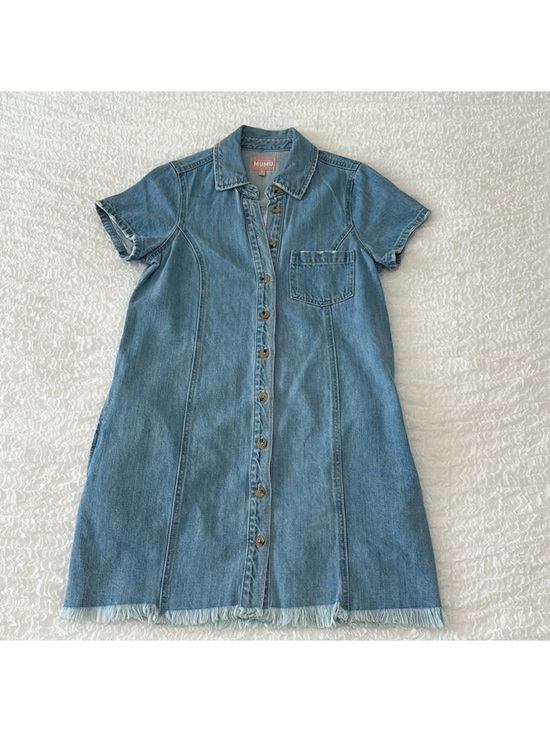 Show Me Your MuMu Dresses & Skirts - Show Me Your MuMu Light Blue Button-Front Denim Shirt Dress
